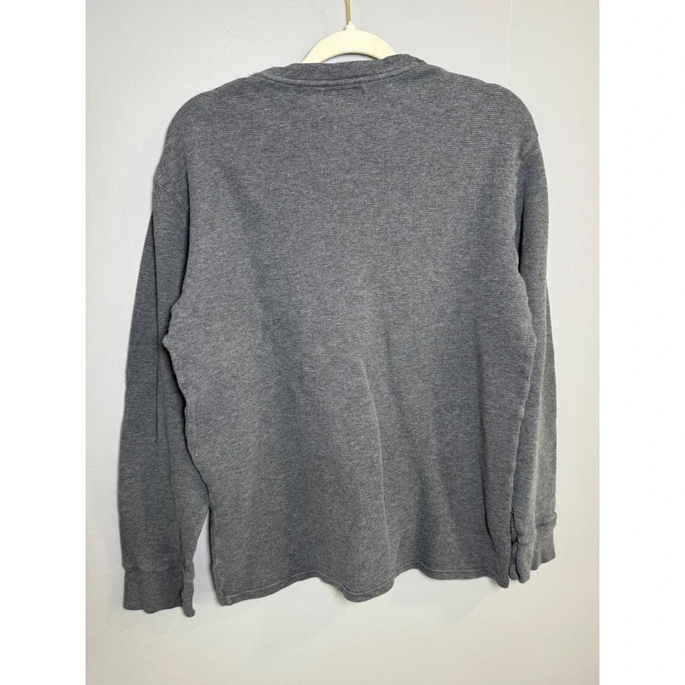 Polo‎ Ralph Lauren Mens Gray Waffle Knit Thermal Long Sleeve Shirt Size Large